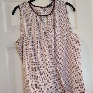 Elegant Sleeveless Top in Brown and White By Ann Taylor